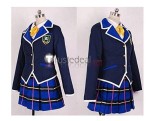 Tokimeki Memorial 4 Girls Side Hanegasaki Academy Summer Female Uniform Blue Cosplay Costume
