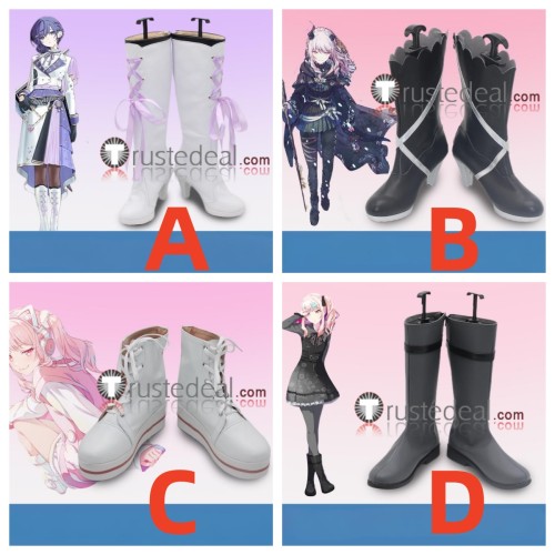 Project Sekai Colorful Stage PJSK Nightcord at 25:00 Akiyama Mizuki Fifth Anniversary Thanksgiving Black White Cosplay Shoes Boots