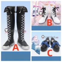 Project Sekai Colorful Stage PJSK Nightcord at 25:00 Akiyama Mizuki Black White Cosplay Shoes Boots
