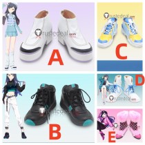 Project Sekai Colorful Stage PJSK Vivid BAD SQUAD Shiraishi An Black White Pink Cosplay Shoes Boots