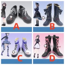 Project Sekai Colorful Stage PJSK Nightcord at 25:00 Shinonome Ena Sanrio Collaboration Black Cosplay Shoes Boots