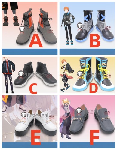 Project Sekai Colorful Stage PJSK ﻿Shinonome Akito Aoyagi Toya 4th Anniversary Kagamine Len Tenma Tsukasa Black Grey White Cosplay Shoes Boots