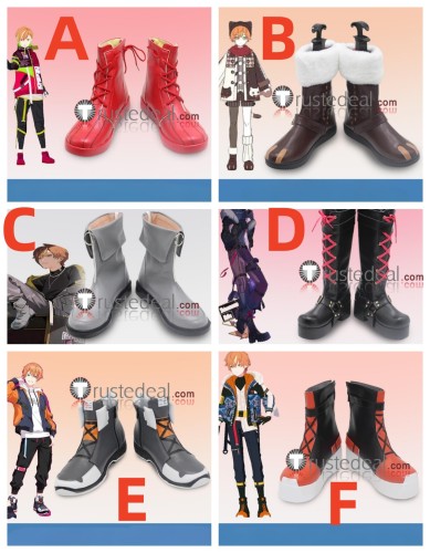 Project Sekai Colorful Stage PJSK ﻿Vivid BAD SQUAD VBS ULTRA C Shinonome Akito Black Red Brown Grey Cosplay Shoes Boots