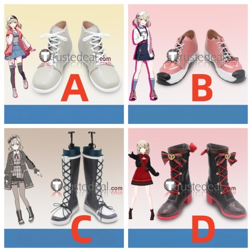 Project Sekai Colorful Stage PJSK Vivid BAD SQUAD Azusawa Kohane Valentine's Day Shiraishi An Black Grey Pink Cosplay Shoes Boots