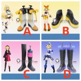 Vocaloid Kagamine Rin 15th Anniversary Magical Mirai 2023 Project Diva X Burning Stone Black White Cosplay Shoes Boots