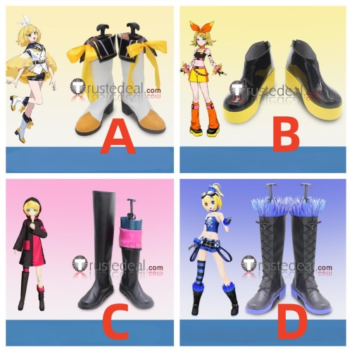 Vocaloid Kagamine Rin 15th Anniversary Magical Mirai 2023 Project Diva X Burning Stone Black White Cosplay Shoes Boots