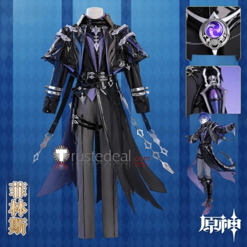 Genshin Impact Guardian Flins Black Outfit Cosplay Costume