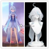Genshin Impact Charlotte Furina Focalors Flins Silver Blue Pink Cosplay Wig