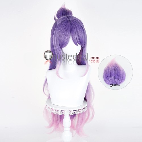 Overwatch 2 Kiriko Hydrangea Legendary Skin Purple Pink Highlight Cosplay Wig