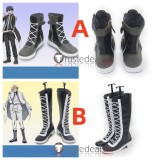 Tougen Anki Legend of the Cursed Blood Shiki Ichinose Tsubakiri Momomiya Black Cosplay Shoes Boots