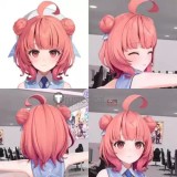 Vtuber Virtual YouTuber Kaela Kovalskia Yumeno Akari Blonde Pink Styled Cosplay Wig