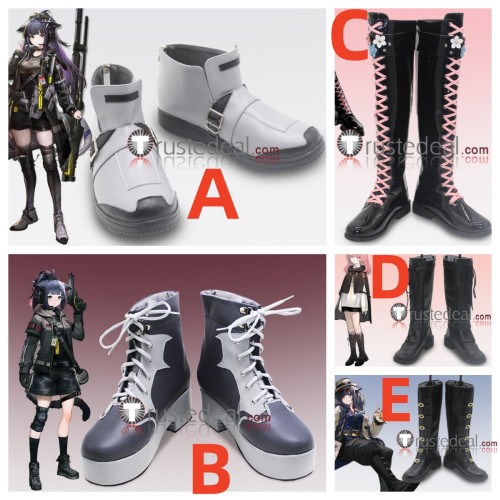 Arknights Young Lemuen Jessica Black Grey Cosplay Shoes Boots