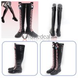 Arknights Young Lemuen Jessica Black Grey Cosplay Shoes Boots