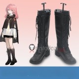 Arknights Young Lemuen Jessica Black Grey Cosplay Shoes Boots