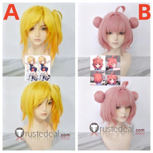 Vtuber Virtual YouTuber Kaela Kovalskia Yumeno Akari Blonde Pink Styled Cosplay Wig