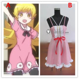 Bakemonogatari Shinobu Oshino Pink Dress Cosplay Costume