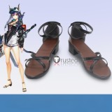 Arknights Papyrus Ch'en the Holungday Croissant Rosa Poca Default Black White Brown Cosplay Shoes Boots