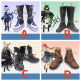 Arknights Mizuki Mon3tr Vulpisfoglia Bagpipe Black Brown Cosplay Shoes Boots