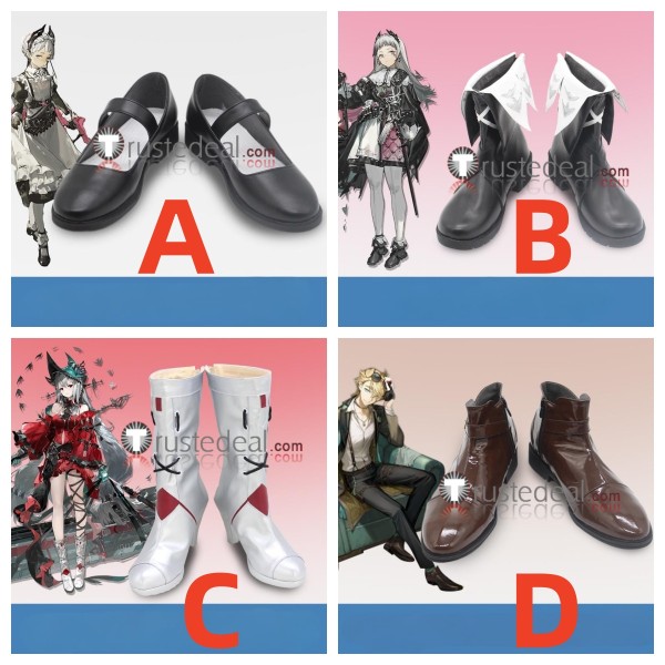 Arknights Irene Skadi the Corrupting Heart Tequila Black Silver Brown Cosplay Shoes Boots