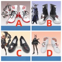 Arknights April Lessing Franka Black White Cosplay Shoes Boots