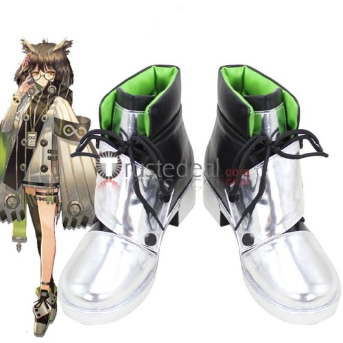 Arknights Silence FEater Cliffheart Faust Black Silver Cosplay Shoes Boots