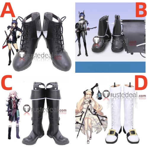 Arknights Ch'en the Holungday Ansel Nightingale Black White Cosplay Shoes Boots