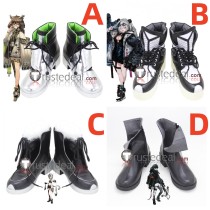 Arknights Silence FEater Cliffheart Faust Black Silver Cosplay Shoes Boots