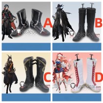 Arknights Zuo Le Ulpianus Empresses Hildegard Haruka Black White Cosplay Shoes Boots