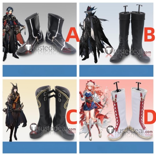 Arknights Zuo Le Ulpianus Empresses Hildegard Haruka Black White Cosplay Shoes Boots