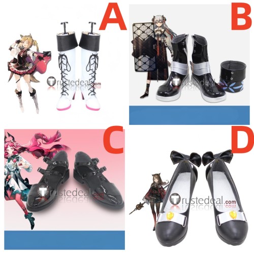 Arknights Sora Saria Nymph Skyfire Black White Cosplay Shoes Boots