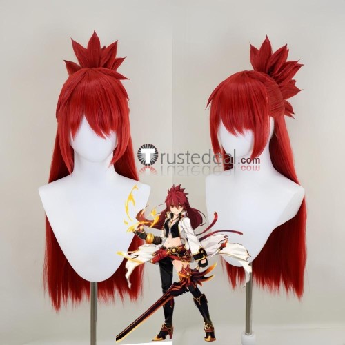 Elsword Eve Elesis Celestia Raven White Red Blue Black Styled Cosplay Wig