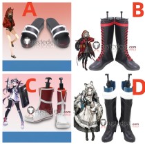 Arknights Cardigan Projekt Red Pramanix Black Red Cosplay Shoes Boots