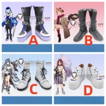 Arknights Mizuki Mousse Ling Myrtle Black White Cosplay Shoes Boots