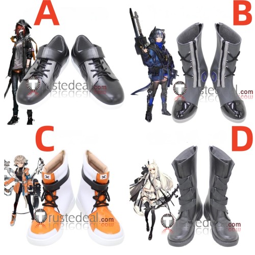 Arknights Crownslayer Glaucus Mayer Platinum Black Grey White Cosplay Shoes Boots