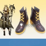 Arknights Schwarz Blemishine Quercus Podenco Black Brown Cosplay Shoes Boots