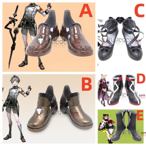 Arknights Gitano Deepcolor Meteorite Mephisto Black Brown Cosplay Shoes Boots