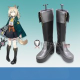 Arknights Schwarz Blemishine Quercus Podenco Black Brown Cosplay Shoes Boots