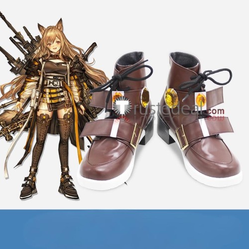 Arknights Ceobe Dobermann Flamebringer Black Brown Cosplay Shoes Boots