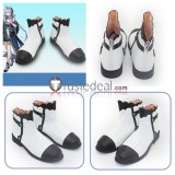 Arknights Blacknight Young Eblana Reed Xingzhu Black White Cosplay Shoes Boots