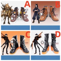 Arknights Ceobe Dobermann Flamebringer Black Brown Cosplay Shoes Boots