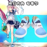 Arknights Ansel Swimsuit Cuora Istina Savage Black White Cosplay Shoes Boots
