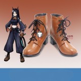 Arknights Ceobe Dobermann Flamebringer Black Brown Cosplay Shoes Boots