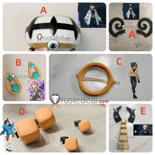 Pokemon Legends Z-A ZA Gwynn Philippe Canari Emma Lida Lacey Hat Hair Pin Tie Beard Badge Hair Accessories Cosplay Accessories Props