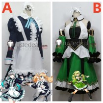 Elsword Ain Chung Maid Rena Erindel Green Outfit Cosplay Costume
