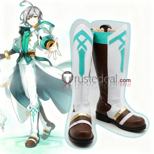 Elsword Ain Laby Ciel Male Dreadlord Ciel Royal Guard Blue Pink White Cosplay Shoes Boots