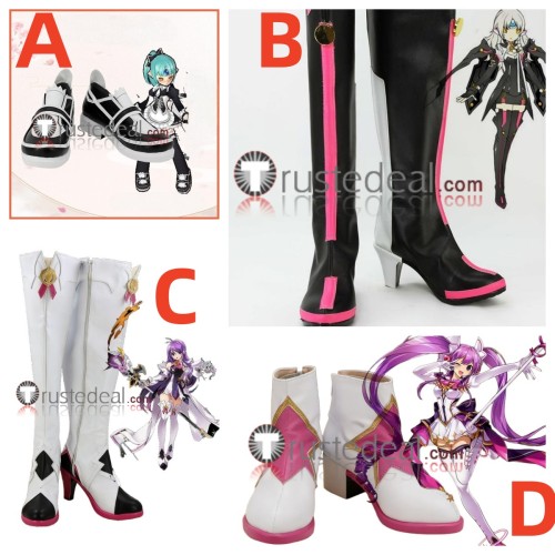 Elsword Aisha Metamorphy Eve Code Nemesis Elemental Master White Black Cosplay Shoes Boots
