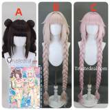 Nekopara Chocola and Vanilla Swimsuit Brown White Pinkish Styled Cosplay Wig