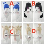 Overwatch D.Va Juno DokiWatch Magical Girl Black Blue Blonde Cosplay Wig