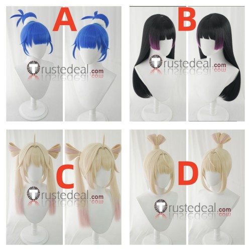 Overwatch D.Va Juno DokiWatch Magical Girl Black Blue Blonde Cosplay Wig