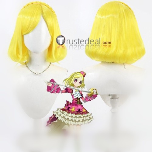 Prism Paradise PriPara Fuwari Midorikaze Pepper Taiyo Laala Manaka Chili Tsukikawa Yellow Brown Purple Green Styled Cosplay Wig